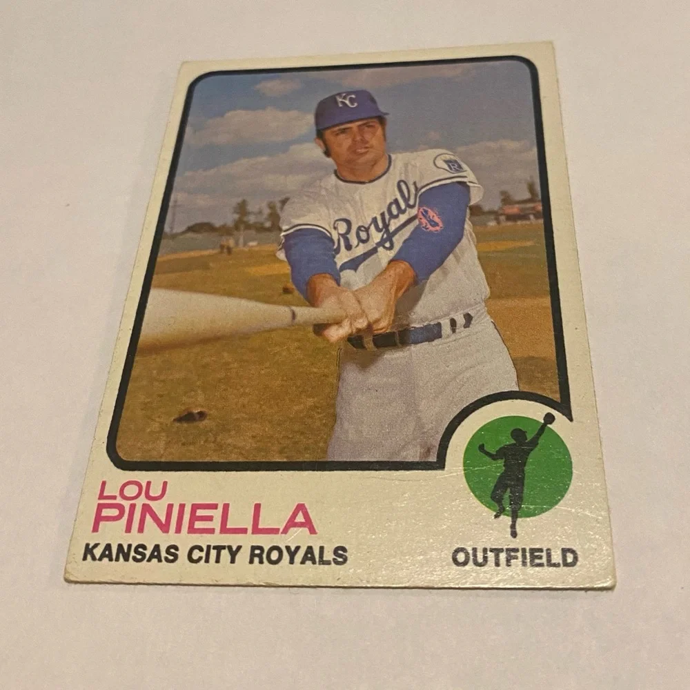 Lou Piniella 1973 Topps Baseball Card Kansas City Royals Vintage Collectible